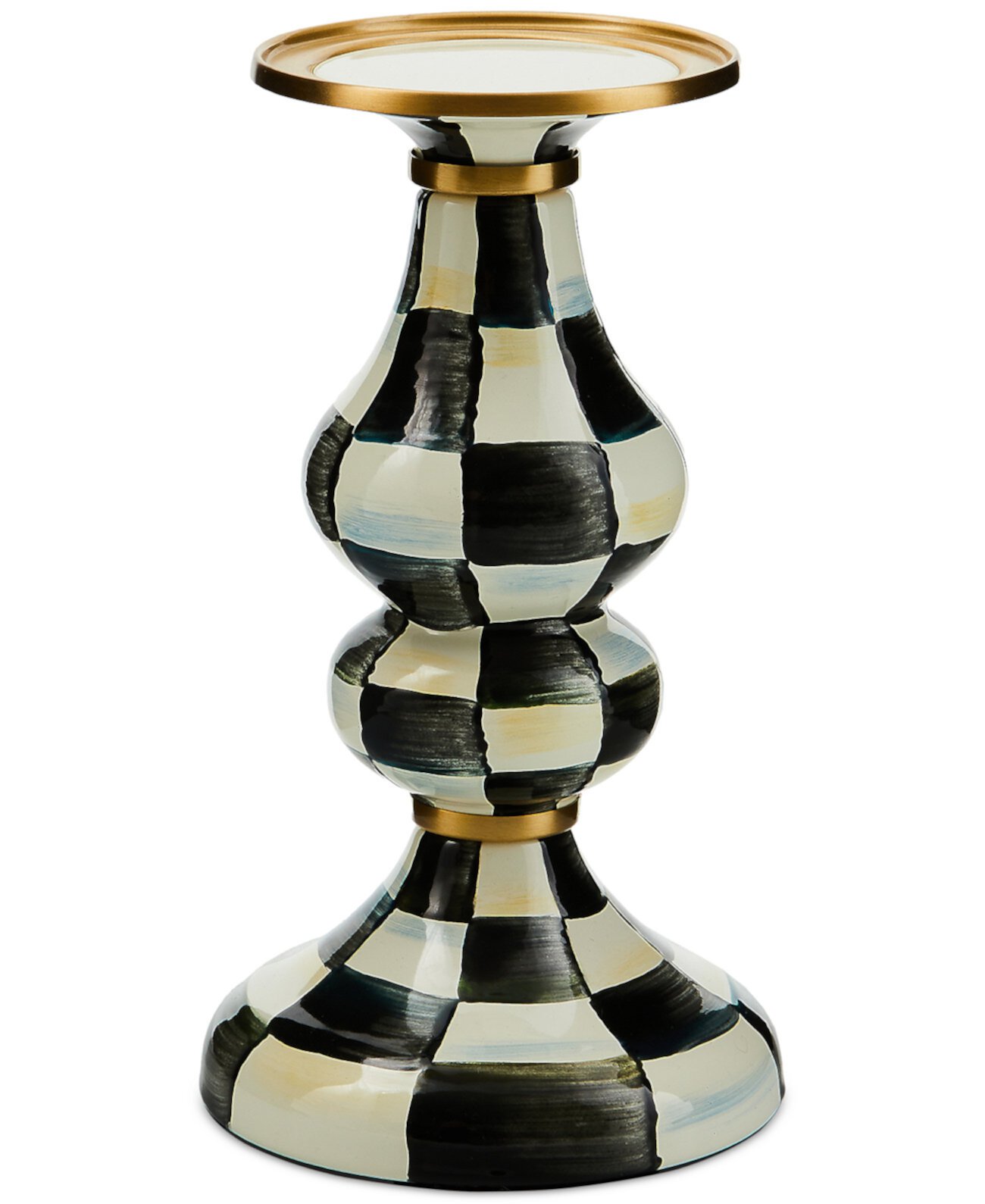 Courtly Check Medium Pillar Candlestick MacKenzie-Childs