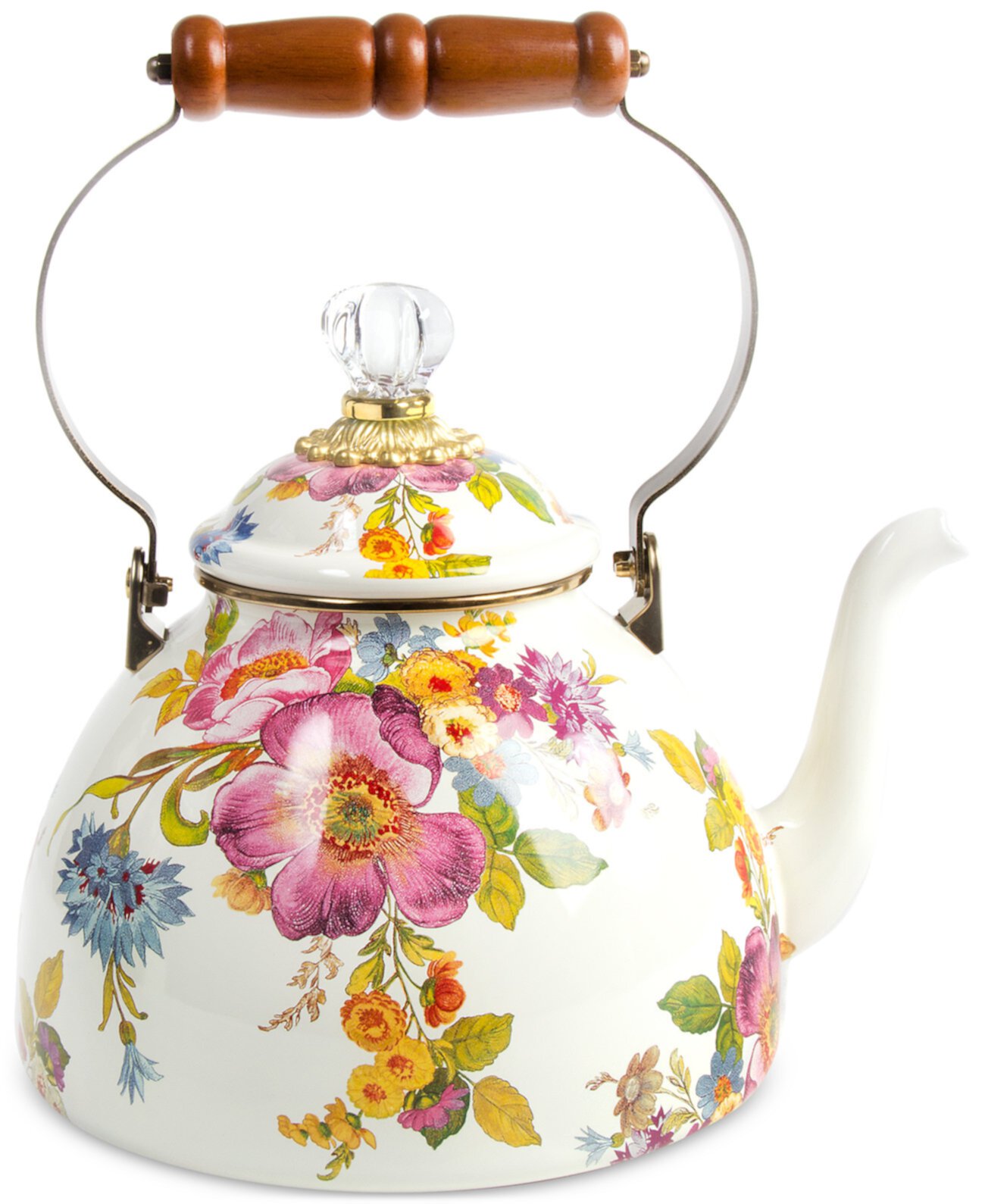 White Flower Market 3-Qt. Tea Kettle MacKenzie-Childs