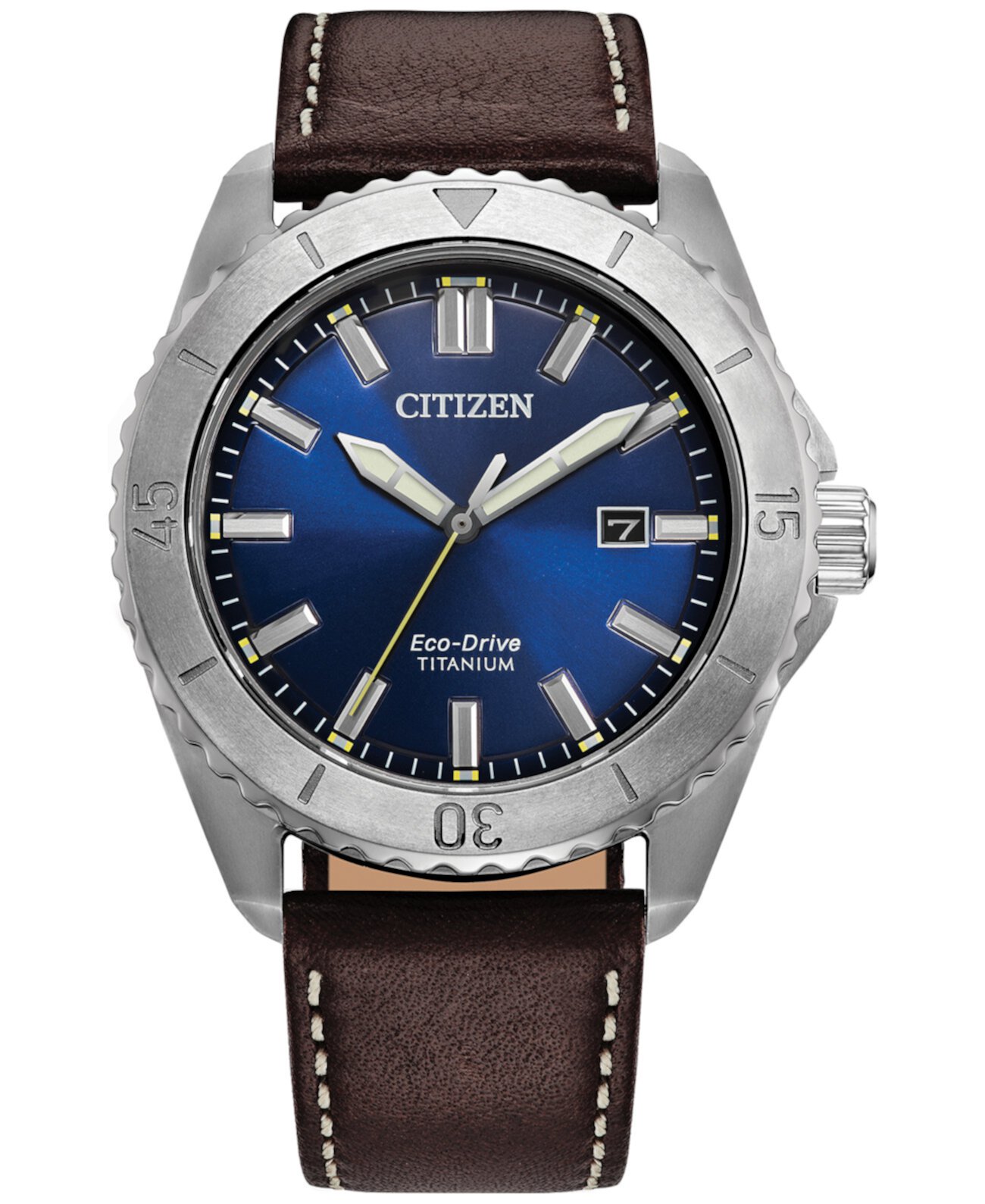 Смарт часы Citizen Brycen 41mm с коричневым кожаным ремешком Citizen