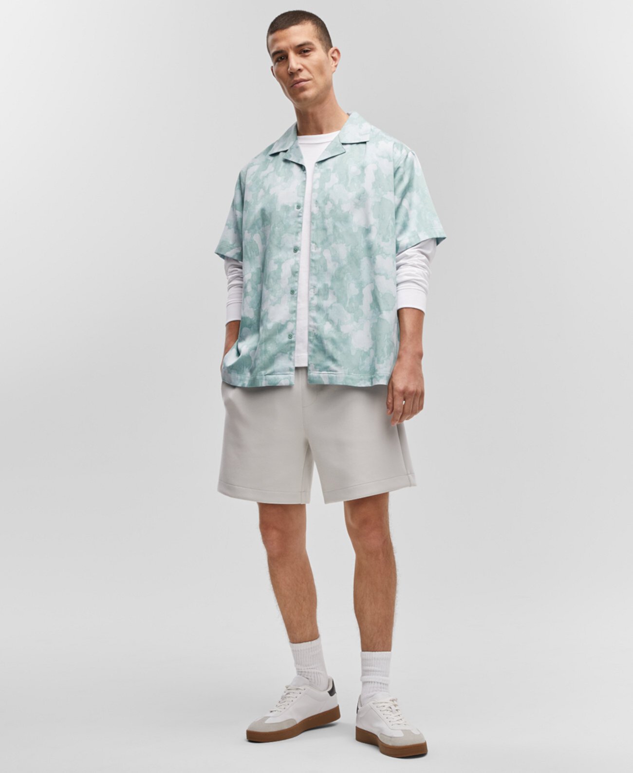 Men's Relaxed-Fit Printed Button-Down Camp Shirt, Created for Macy's Mode of One