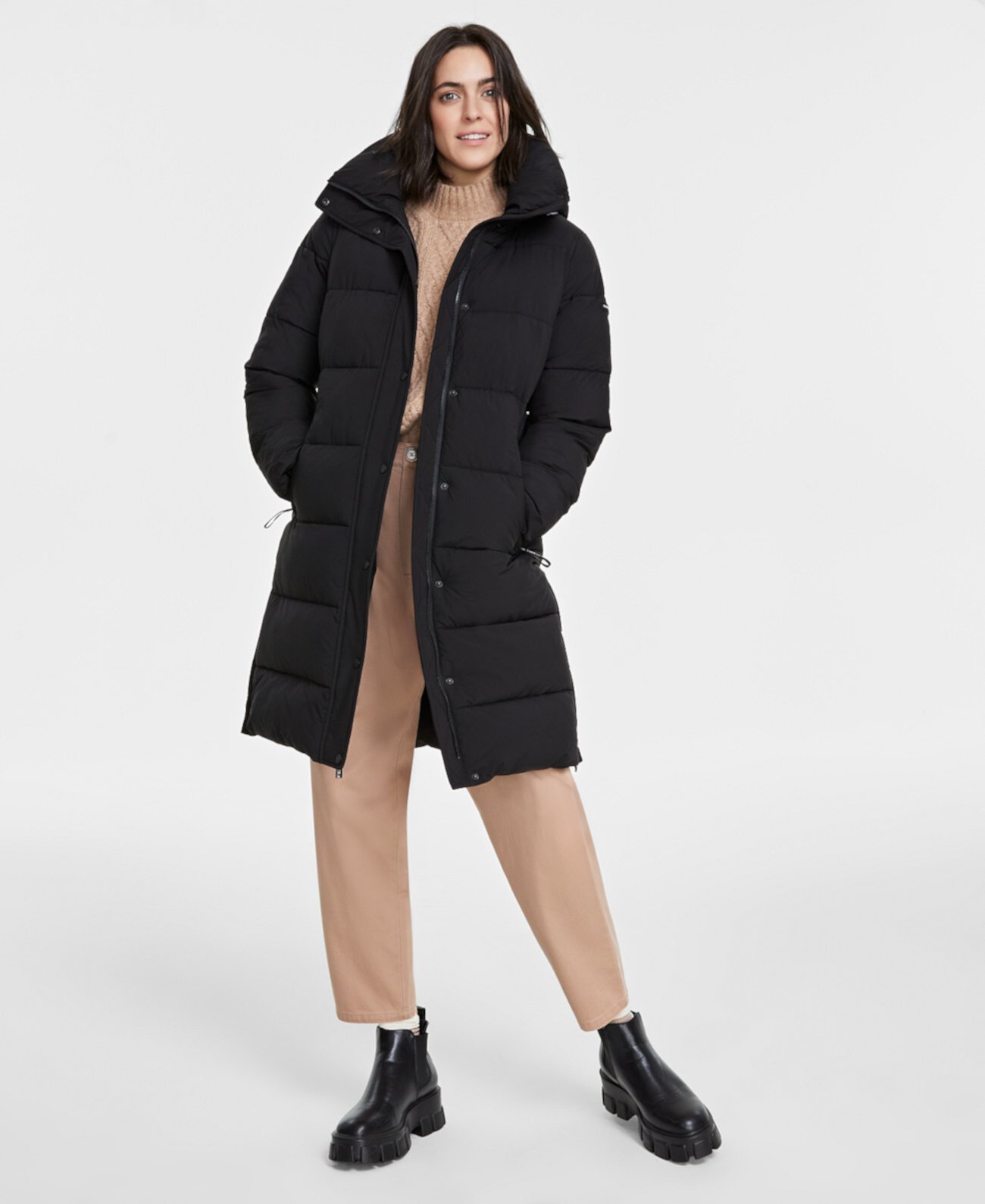 Женский Пуховик BCBGMAXAZRIA Petite с капюшоном BCBGMAXAZRIA