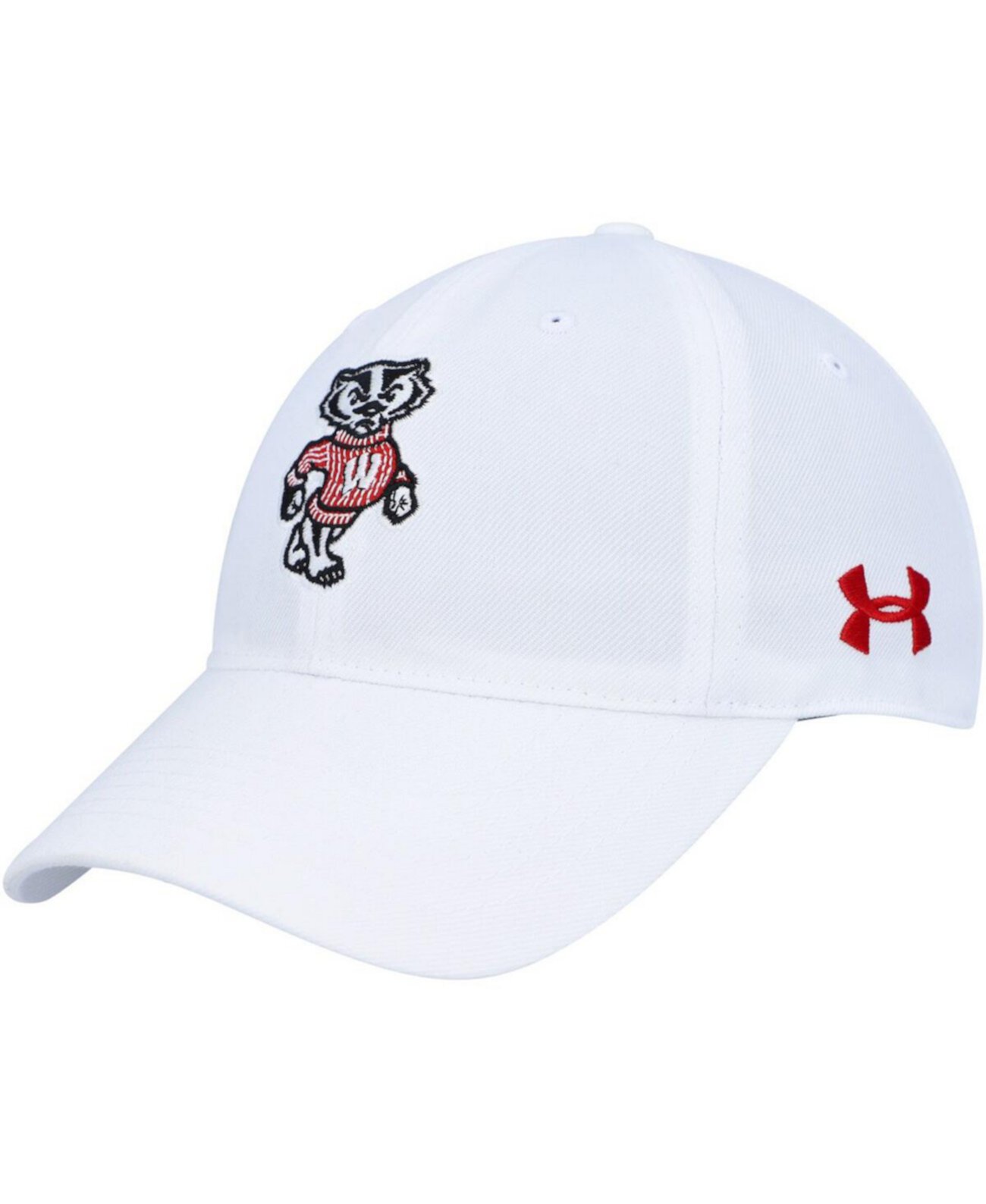 Бейсболка Under Armour Men’s White Wisconsin Badgers Classic Adjustable Hat Under Armour