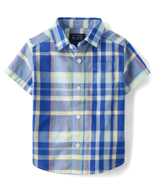 Baby And Toddler Boys Dad And Me Gingham Poplin Button Up Shirt The Children`s Place