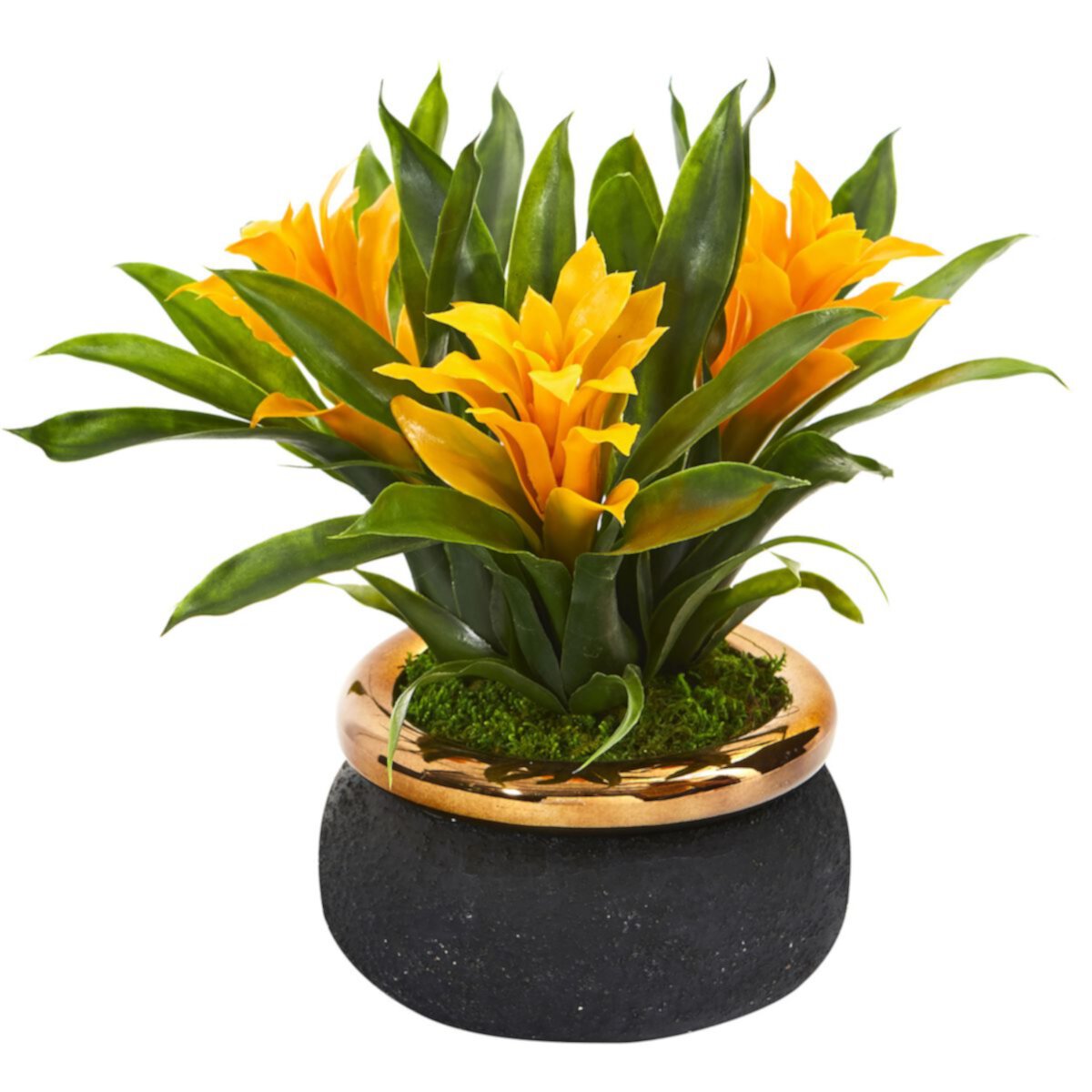 nearly natural 11-in. Bromeliad with Planter NEARLY NATURAL