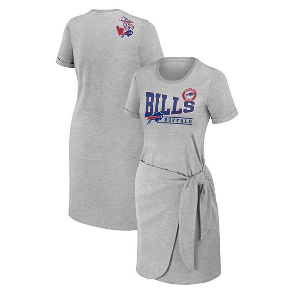 Женское серое платье-футболка WEAR by Erin Andrews с узлом и графикой Buffalo Bills WEAR by Erin Andrews