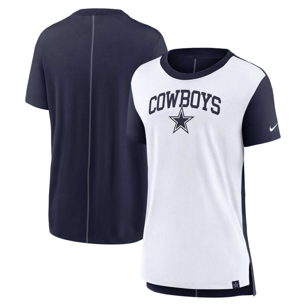 Женская Футболка Nike Cream/Navy Dallas Cowboys Wordmark Tri-Blend Nike