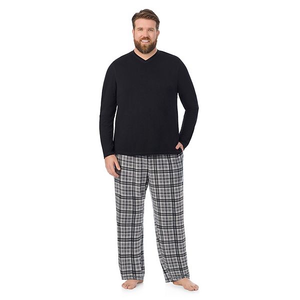 Мужская Пижама Cuddl Duds Cabin Fleece Long Sleeve Pajama Top & Plaid Pajama Pants Set Cuddl Duds