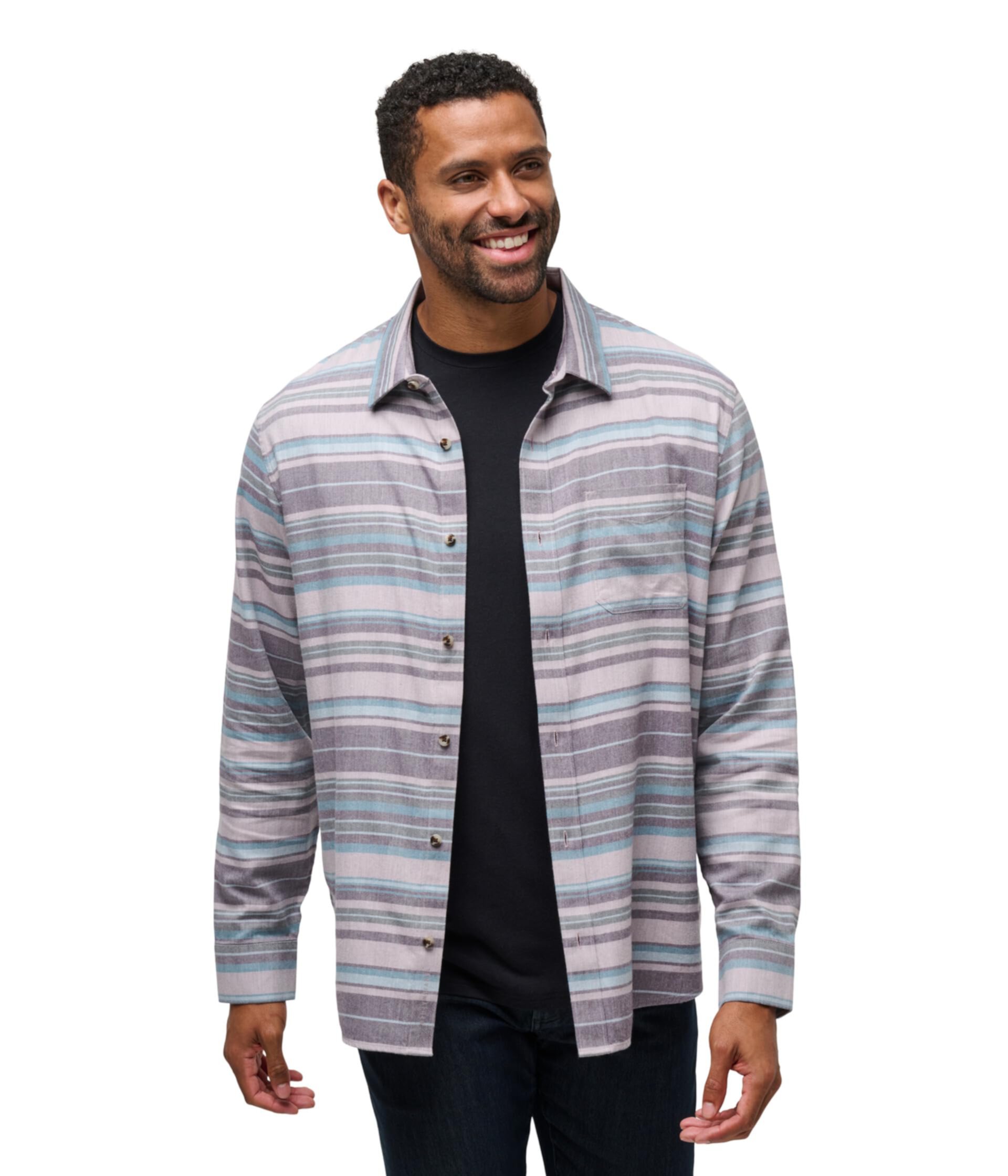 Мужская Повседневная рубашка TRAVIS MATHEW Cloud Flannel Stripe TRAVIS MATHEW