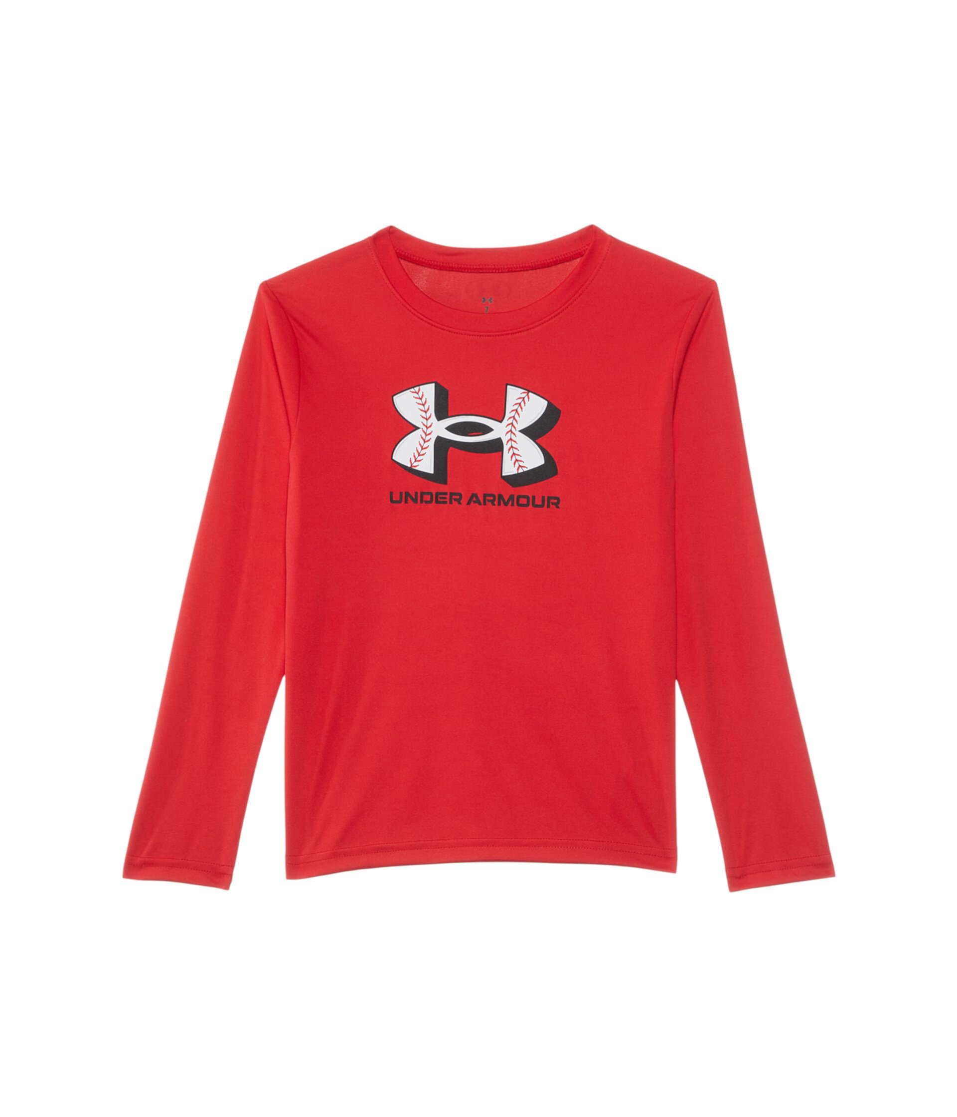 Ua Tech Baseball Logo Long Sleeve Tee (Little Kids/Big Kids) Under Armour Kids