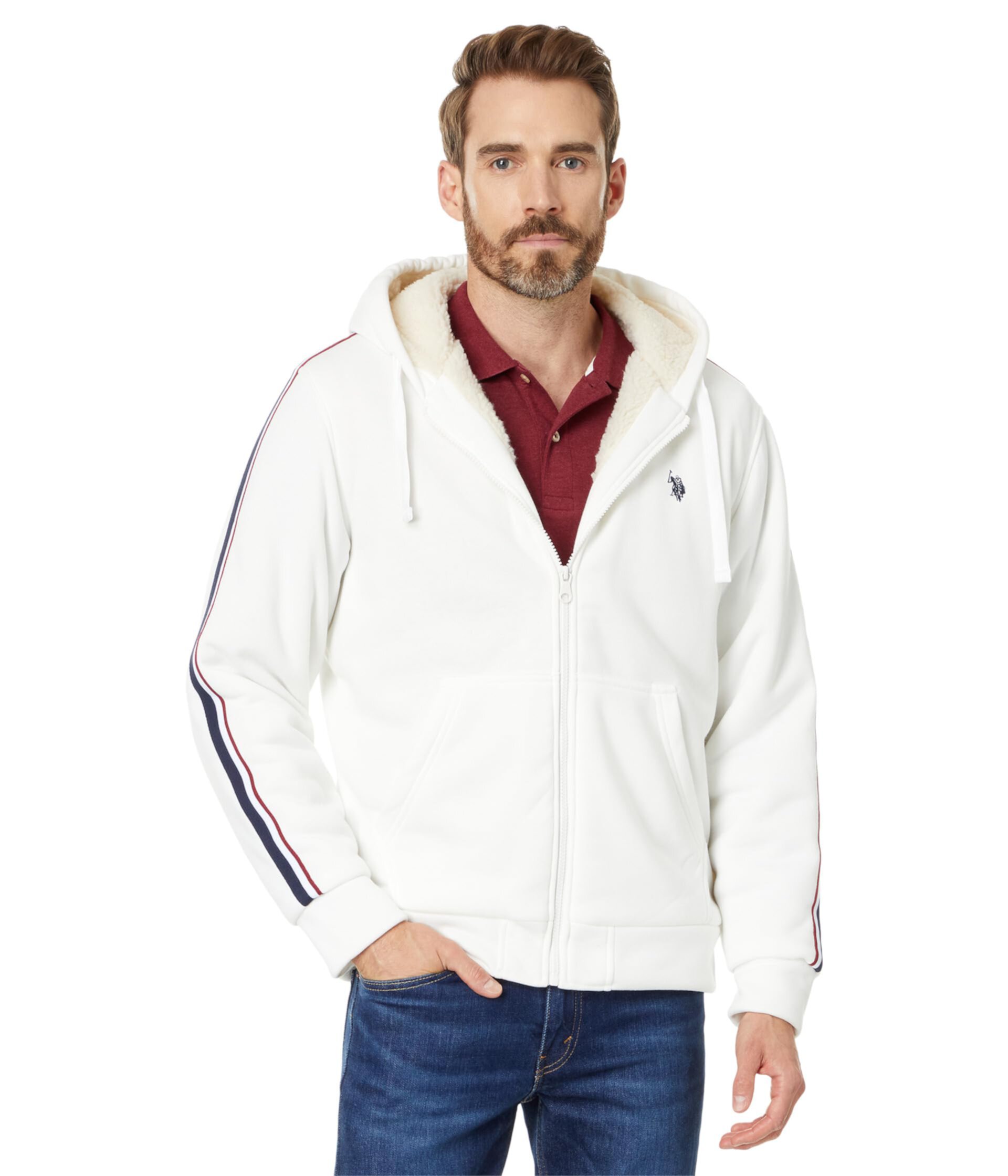 Мужская Повседневная куртка U.S. POLO ASSN. USPA Full Zip Sleeve Stripe Hoodie U.S. POLO ASSN.