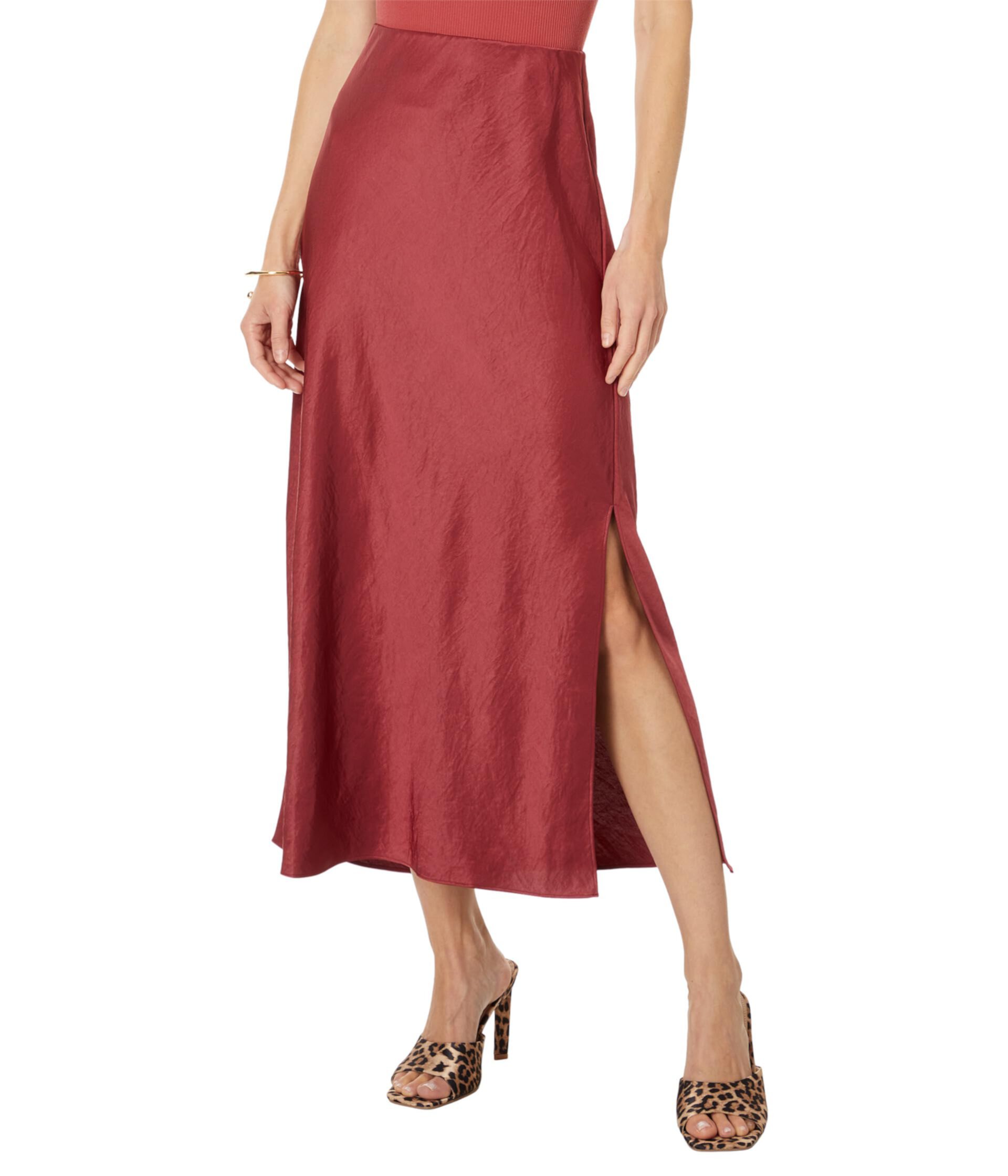 Женская Юбка миди Madewell Solana Maxi - Debs Drapey Satin Madewell