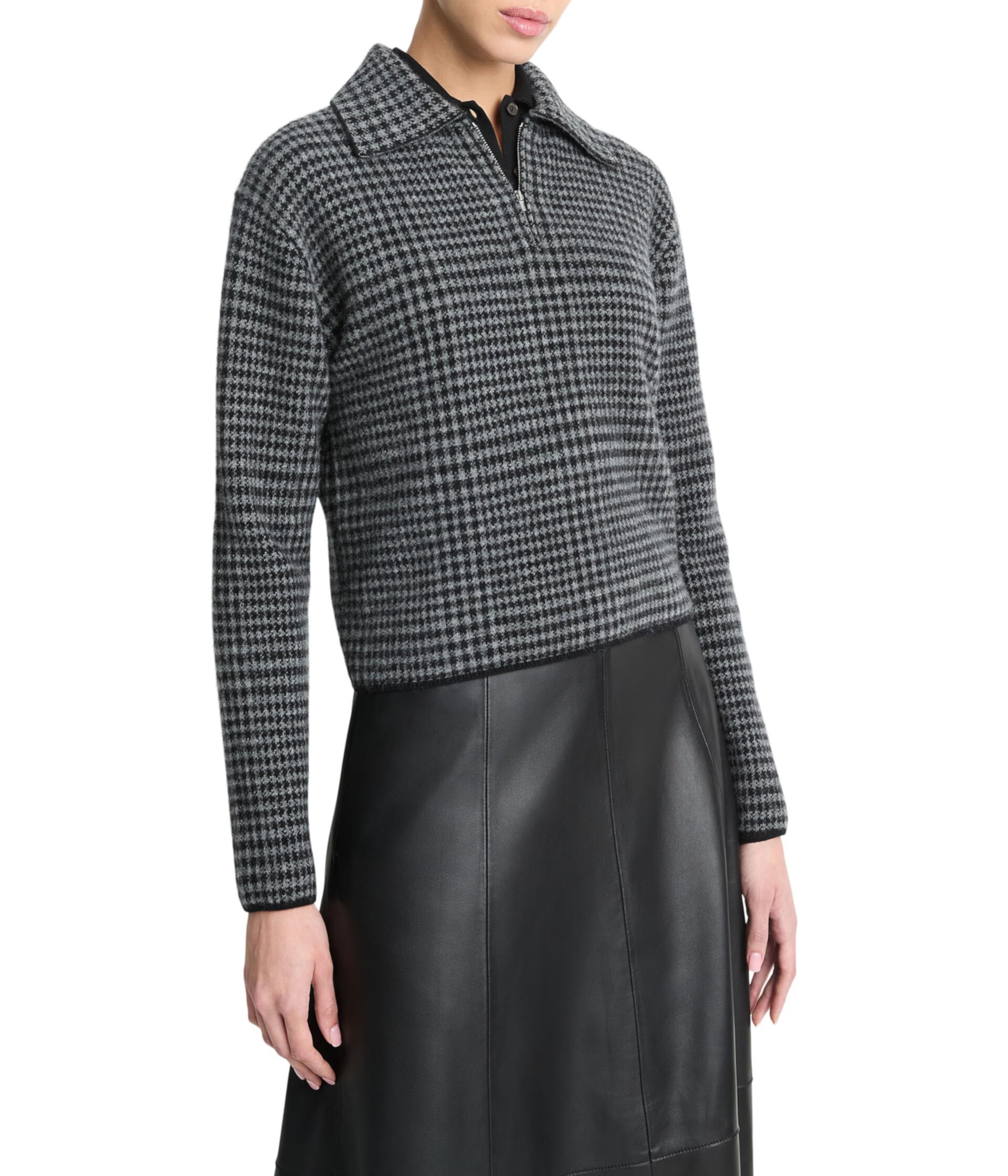 Женский Свитер Vince Plaid 1/2 Zip Pullover Vince