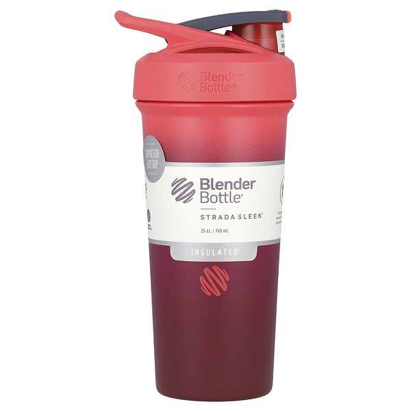 Strada Sleek™, Insulated Stainless Steel, Sangria, 25 oz (740 ml) Blender Bottle