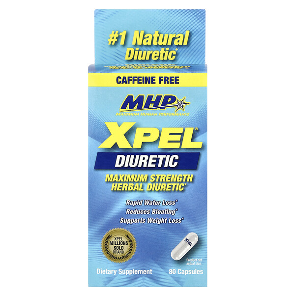 XPEL® Diuretic, Maximum Strength, Caffeine Free , 80 Capsules (Капсулы) MHP