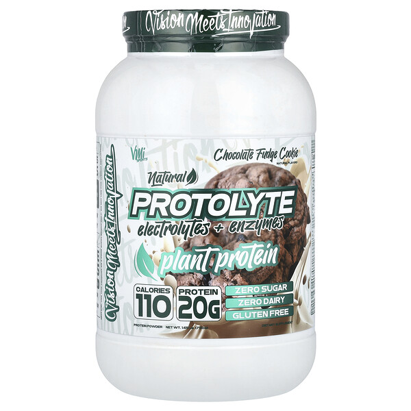 ProtoLyte, Plant Protein Powder (Порошок), Chocolate Fudge Cookie, 1.65 lb (Фунты) (750 g) VMI Sports