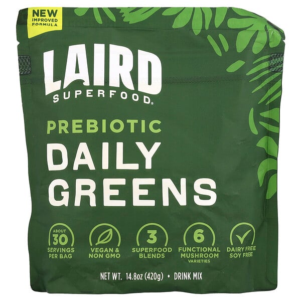 Prebiotic Daily Greens, 14.8 oz (Унции) (420 g) Laird Superfood