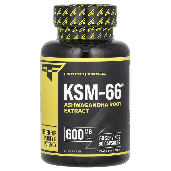 KSM-66, Ashwagandha Root Extract, 600 mg, 60 Capsules (Капсулы) Primaforce