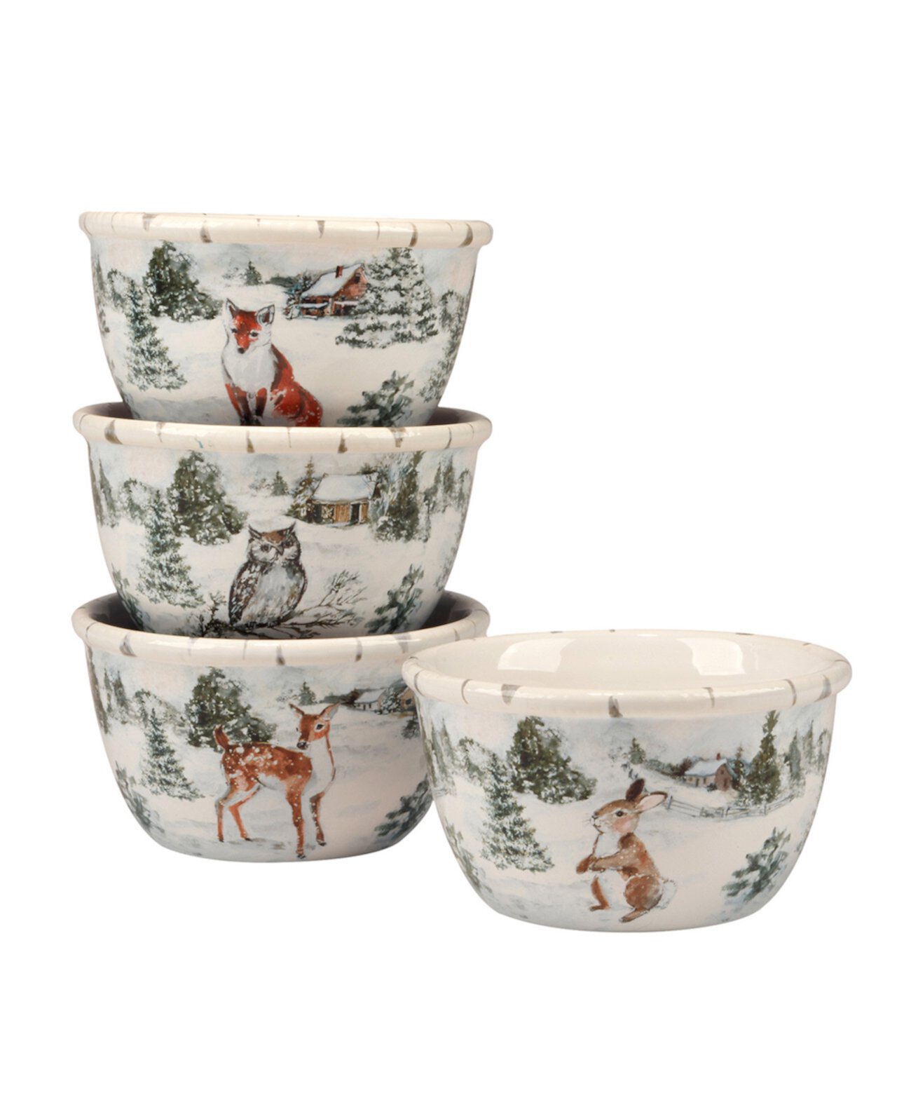 Winter's Frost Ice Cream Bowls, Set of 4 Certified International