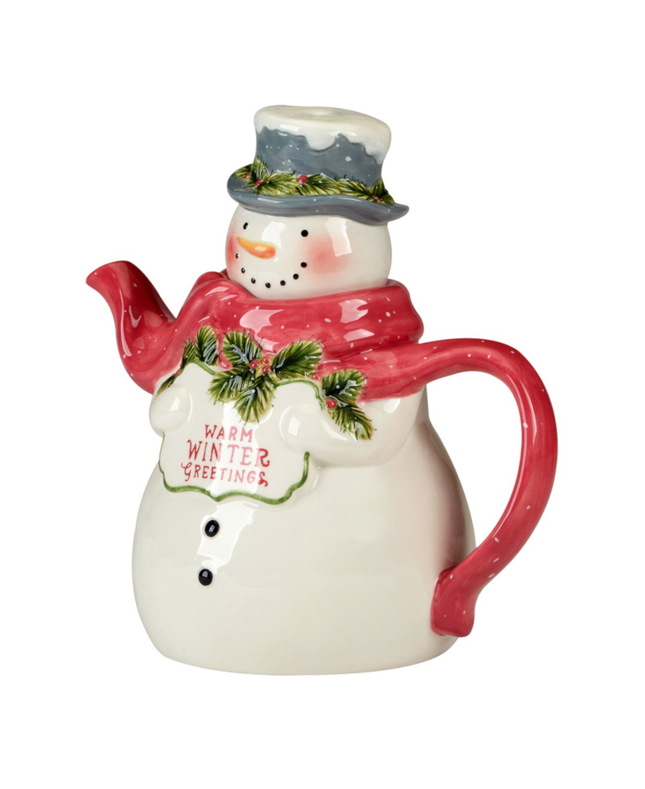 Snowman Greetings 3D Santa Teapot Certified International