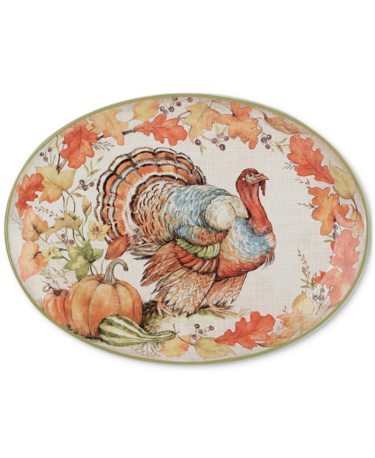 Autumn Breeze Oval Turkey Platter Certified International