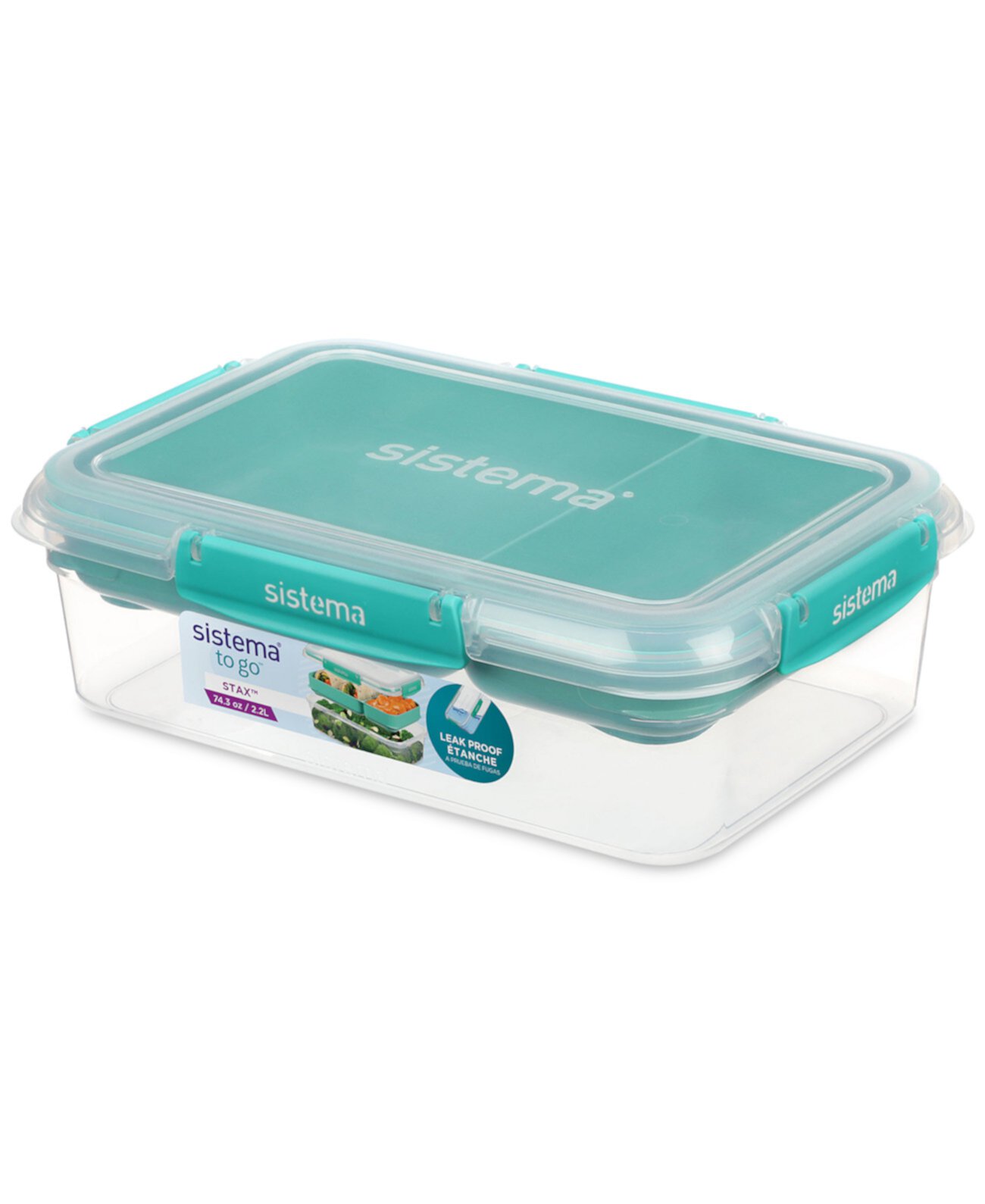 Rectangle 9.3-Cup Food Storage Container with Lid Sistema