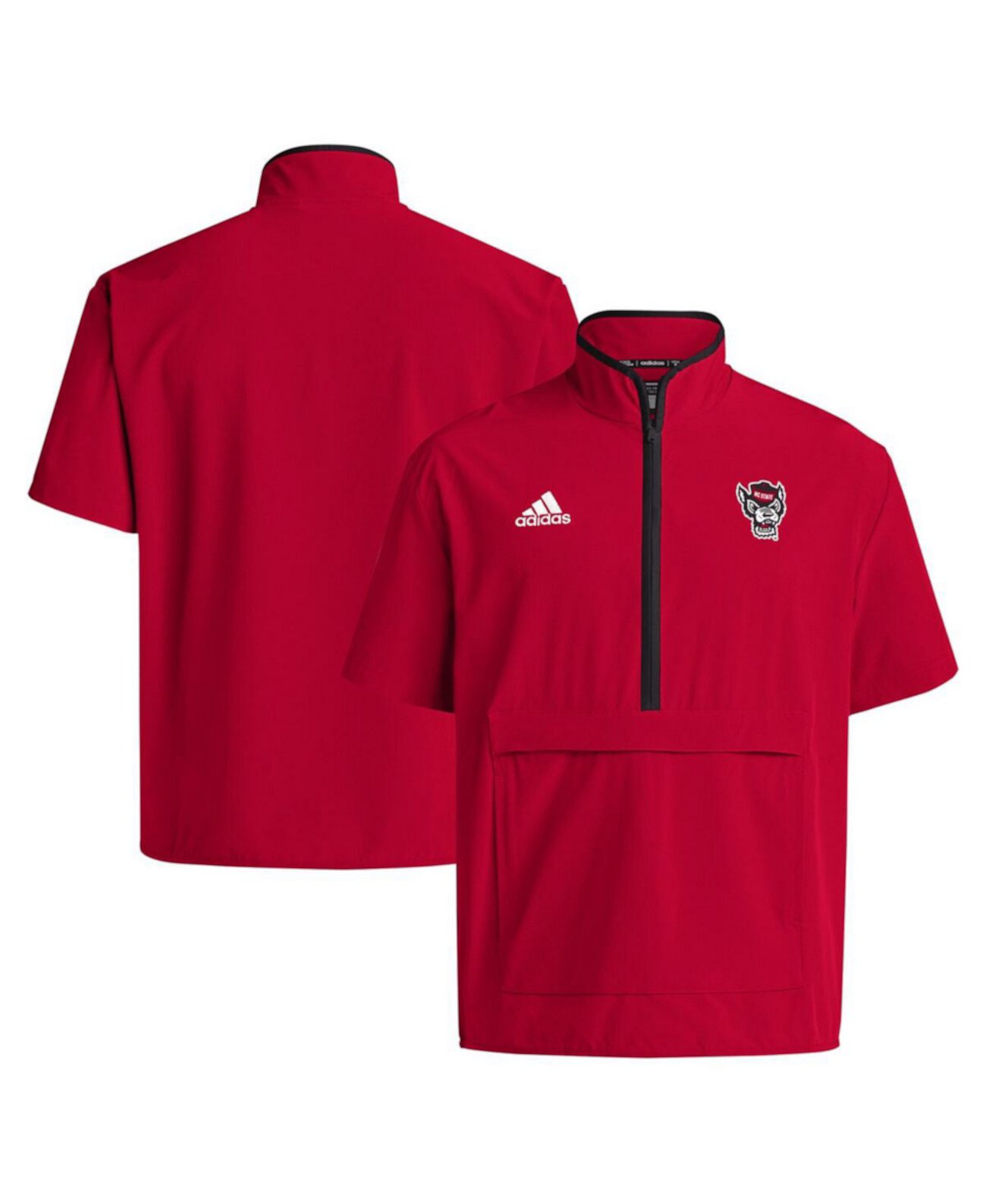 Мужская куртка с коротким рукавом Adidas с логотипом NC State Wolfpack, полиестер, 1/2-Zip Adidas