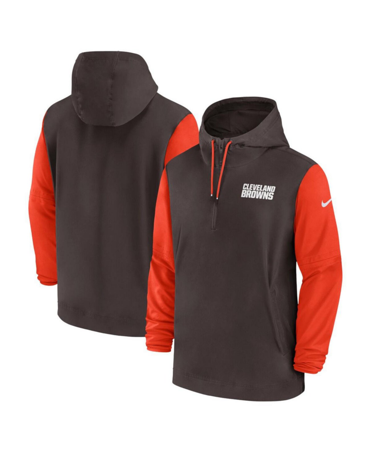 Мужское Худи Nike Cleveland Browns 2024/25 Sideline Pre-Game Player 1/2-Zip Nike