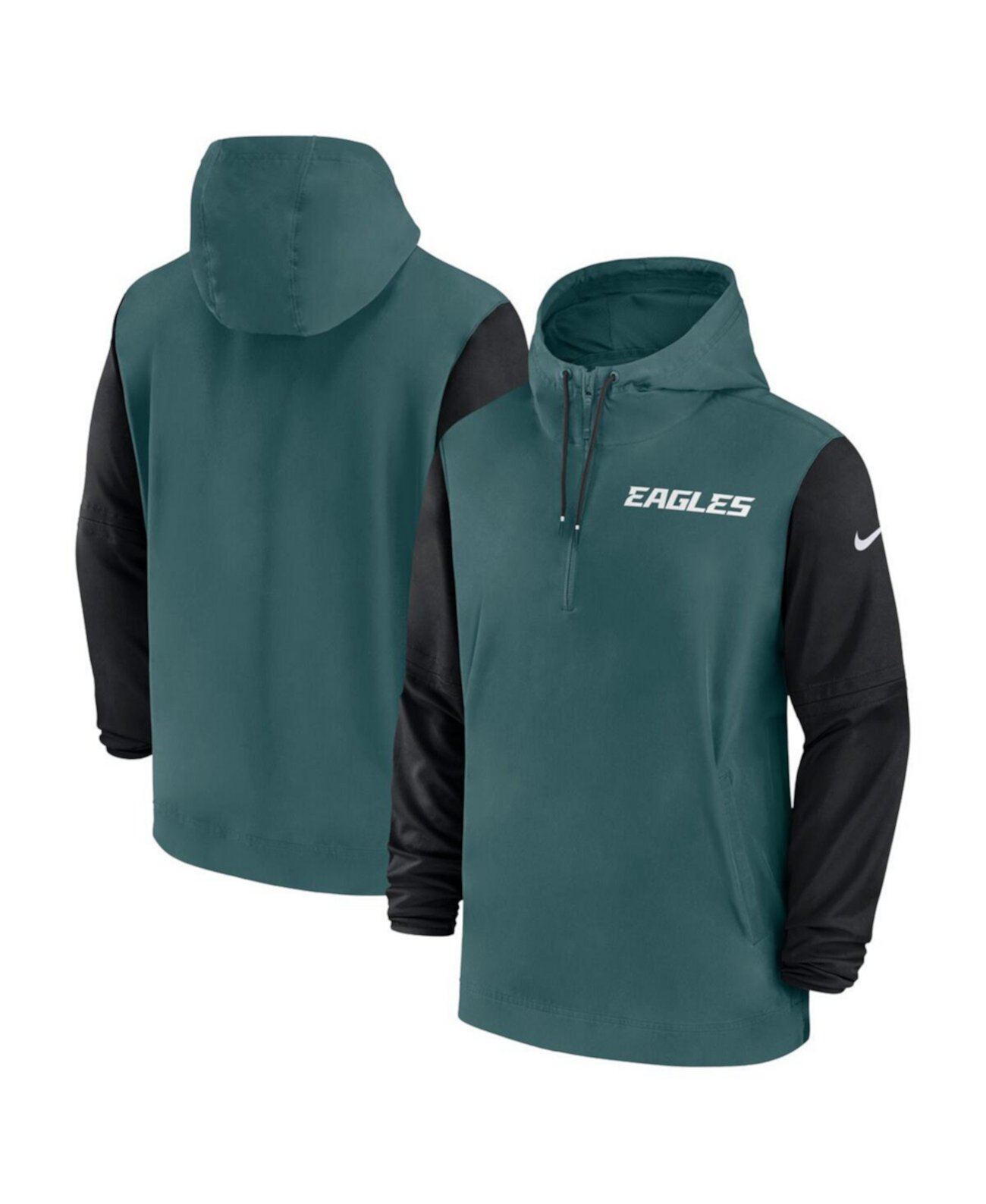 Мужское Худи Nike Philadelphia Eagles 2024/25 Sideline Pre-Game Player 1/2-Zip Nike