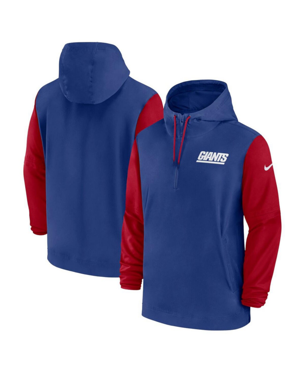 Мужское Худи Nike New York Giants 2024/25 Sideline Pre-Game Player 1/2-Zip Nike