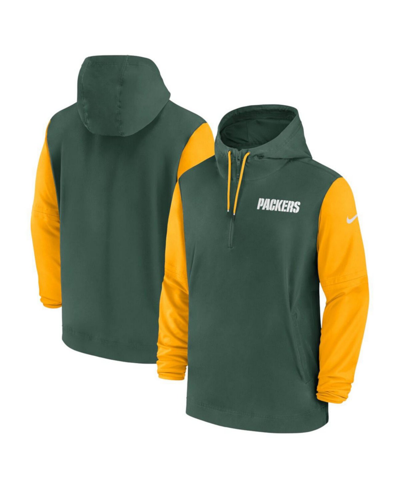 Мужское Худи Nike Green Bay Packers 2024/25 Sideline Pre-Game Player 1/2-Zip Nike