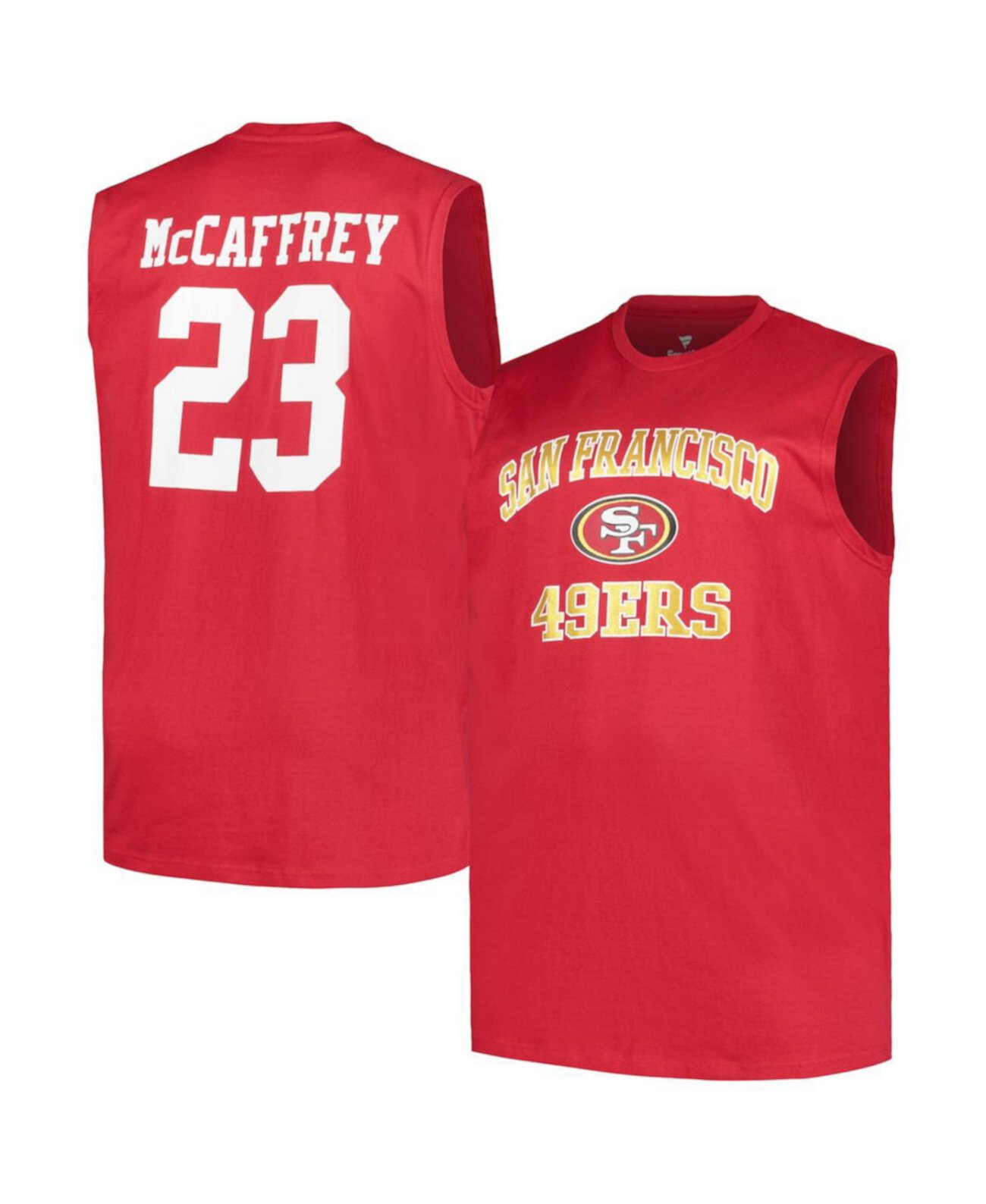 Мужская Джерси Fanatics Christian McCaffrey Scarlet San Francisco 49ers Muscle Fanatics