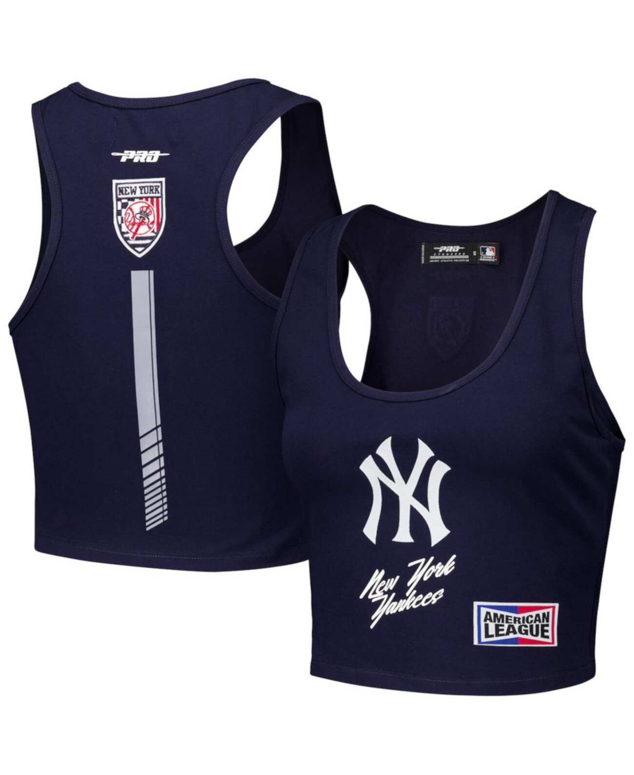 Фитированный трикотажный топ без рукавов New York Yankees Fast Lane для женщин Pro Standard