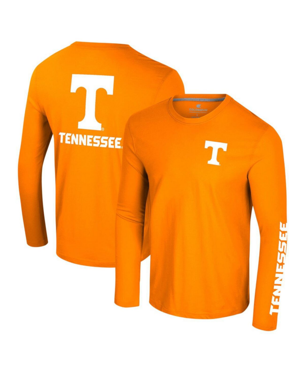 Мужская Джерси Colosseum Tennessee Volunteers Logo Lockup 3-Hit Active Blend Long Sleeve T-Shirt Colosseum