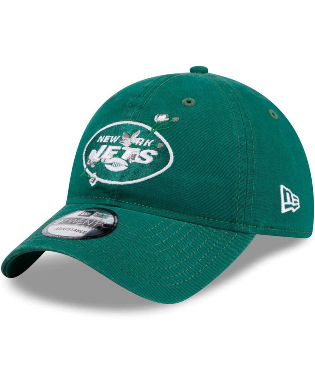 Бейсболка New Era Женская Зеленая New York Jets Game Day Flower 9TWENTY Регулируемая New Era