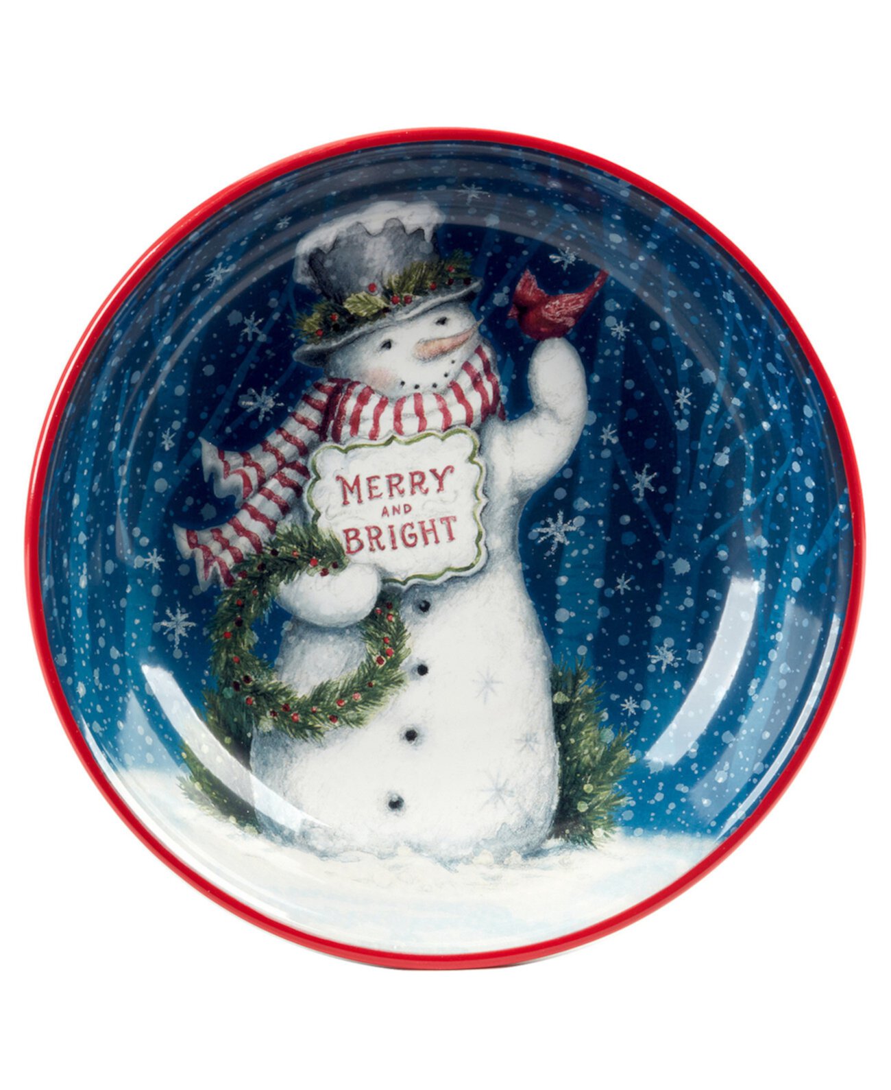 Snowman Greetings Serving Bowl Certified International