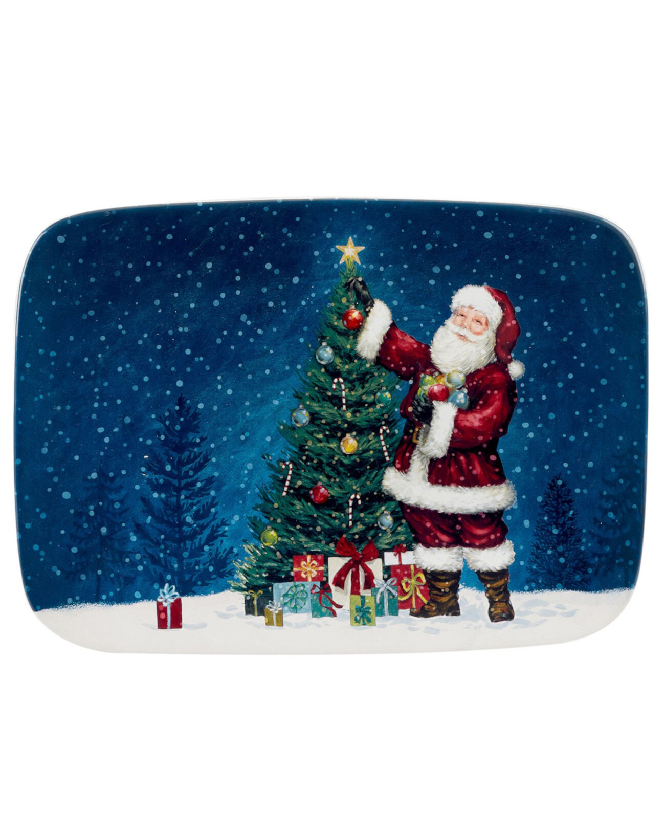 Santa's Secret Rectangular Serving Platter Certified International