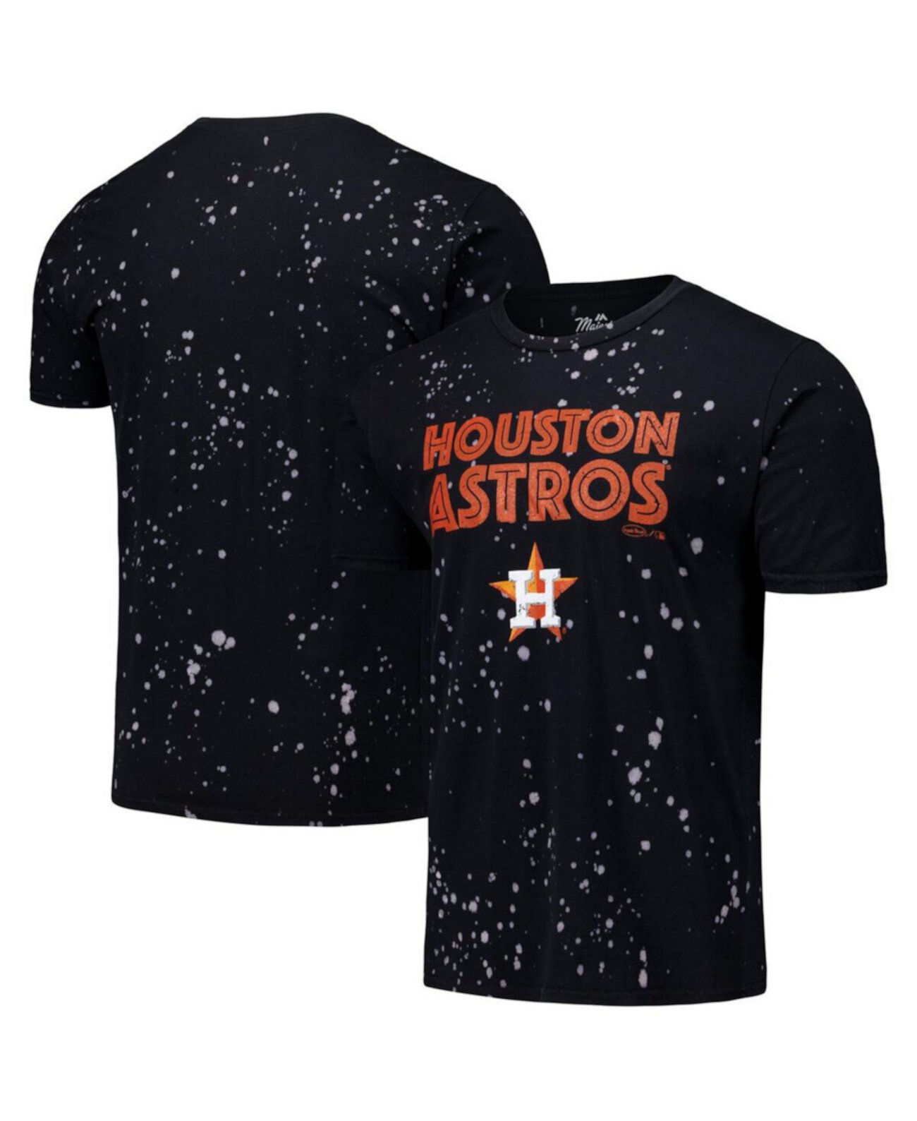 Футболка с графическим принтом Houston Astros, черная/белая, 100% хлопок Majestic