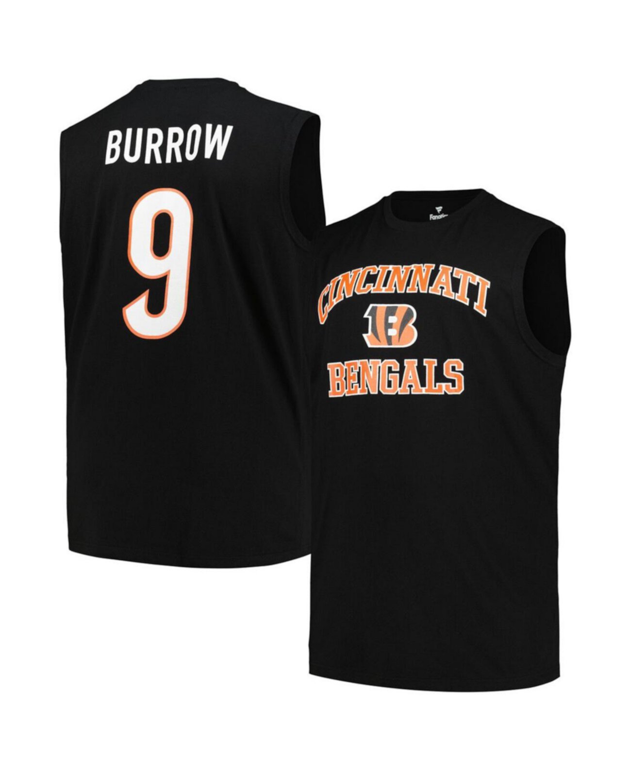 Мужская Джерси Fanatics Joe Burrow Black Cincinnati Bengals Big Tall Muscle Fanatics