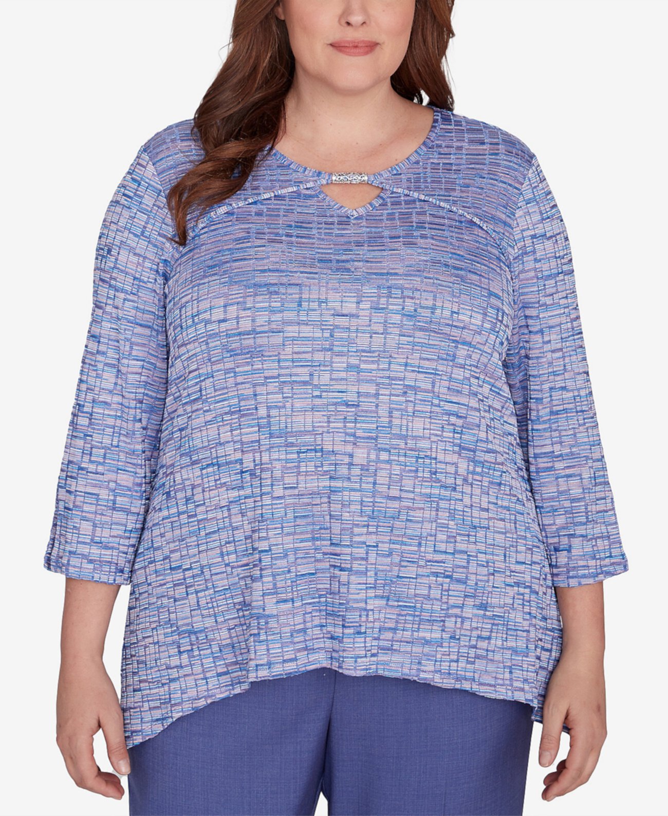 Женская Блузка Alfred Dunner Plus Size Worth Avenue Space Dye Alfred Dunner