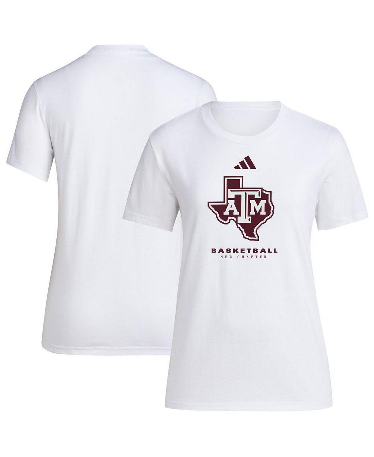 Белая женская футболка с коротким рукавом Adidas Texas A M Aggies Adidas