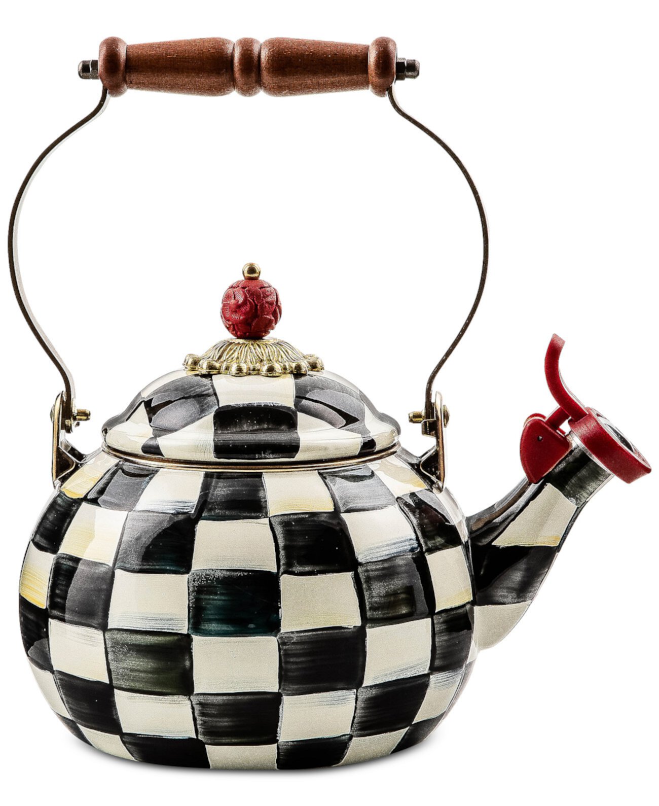 Courtly Check 2-Qt. Whistling Tea Kettle MacKenzie-Childs