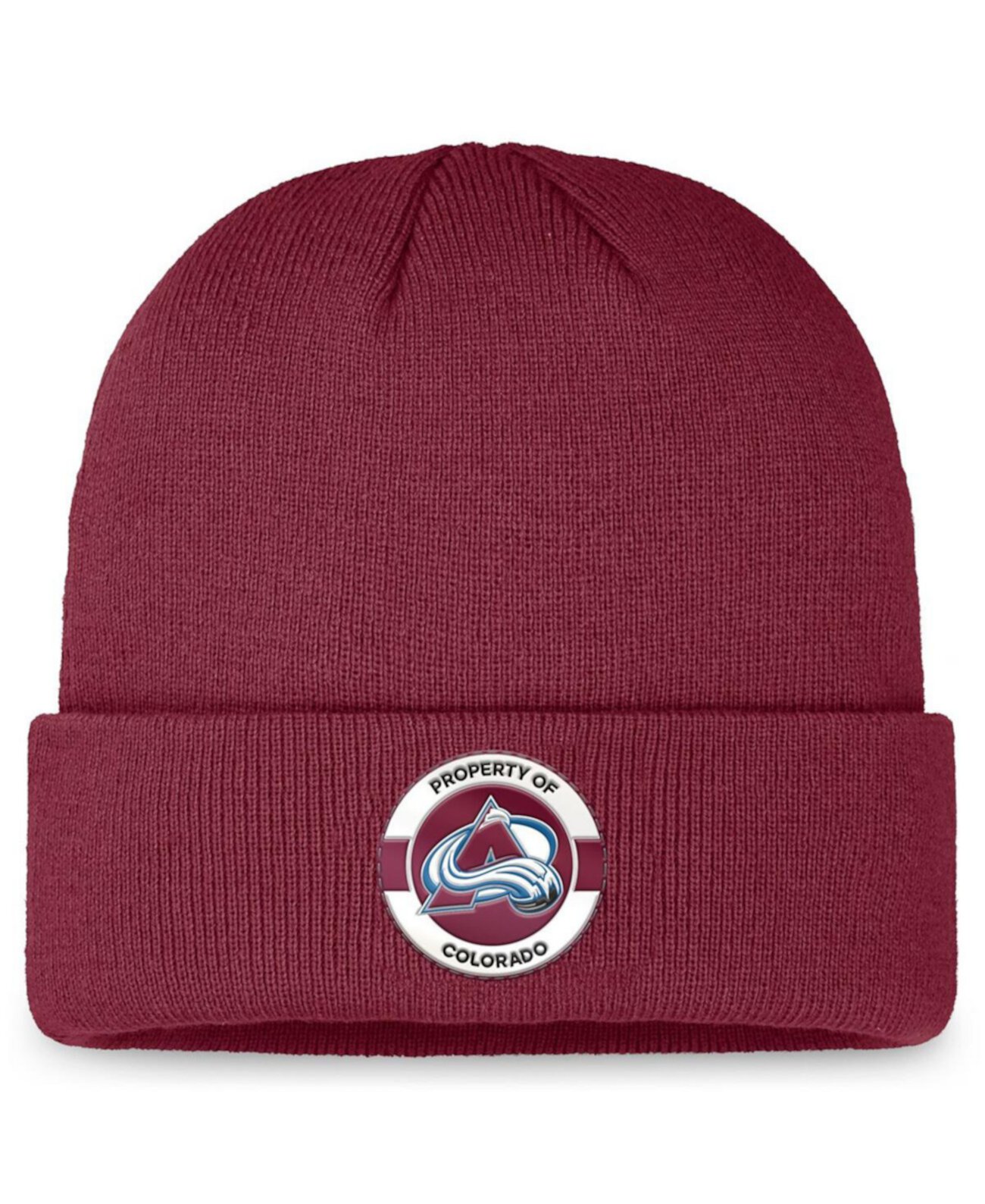 Мужская бордовая вязаная шапка с отворотом Colorado Avalanche, 100% акрил Fanatics