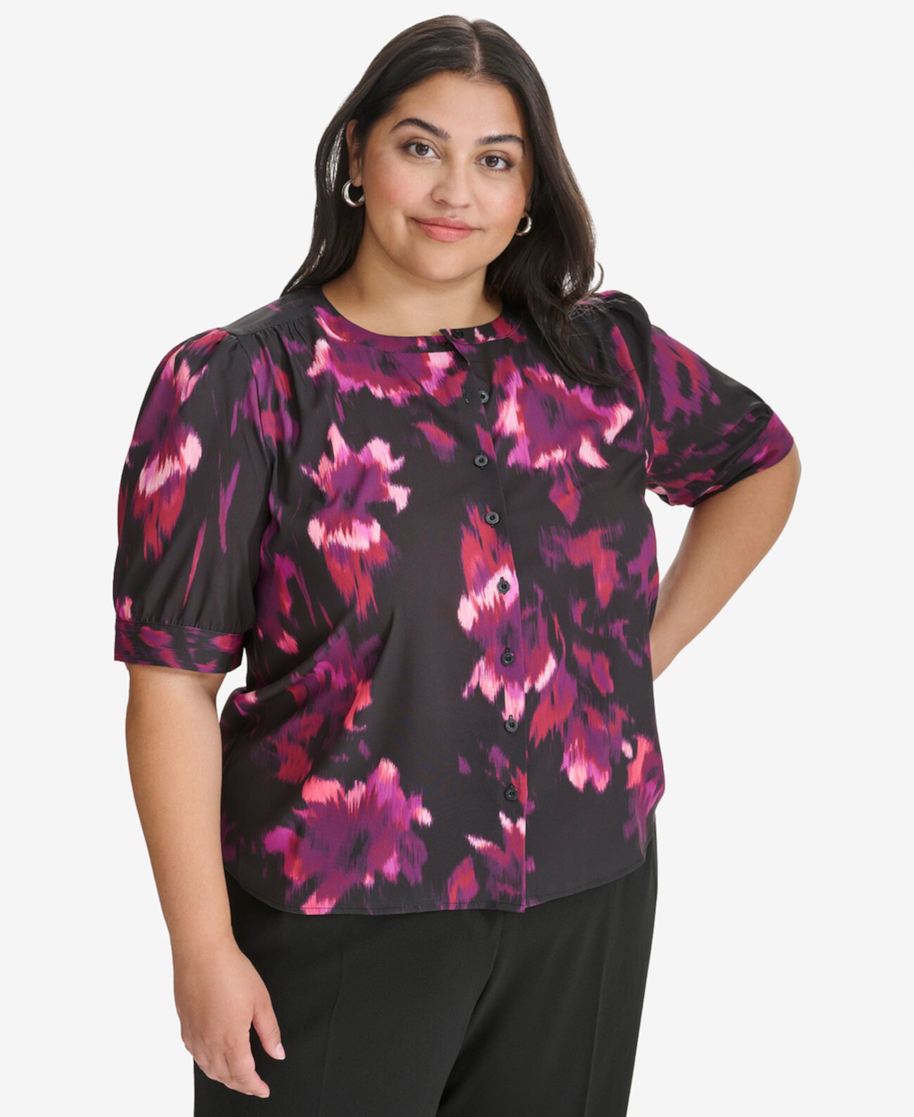 Женская Блузка Calvin Klein Plus Size Floral-Print Calvin Klein