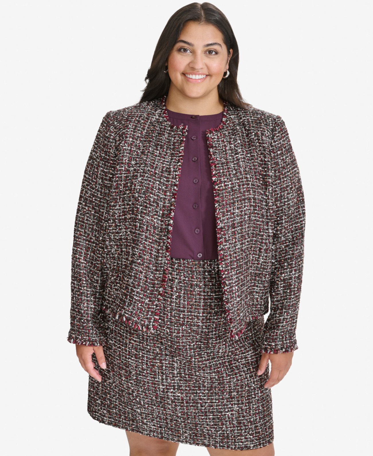 Куртка Calvin Klein Plus Size Tweed Calvin Klein