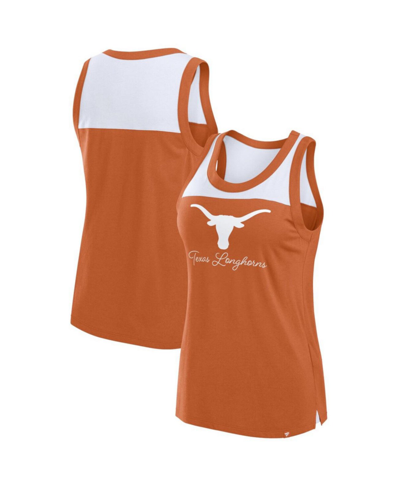 Женская оранжевая майка Texas Longhorns Crosley Colorblock из 60% хлопка и 40% полиэстера Fanatics