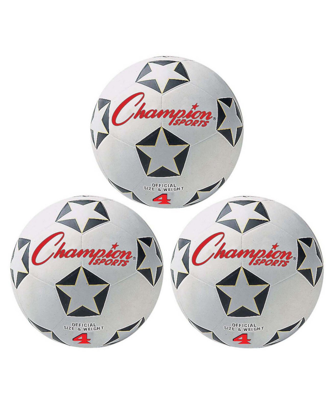 Мяч для футбола Champion Sports Rubber, набор из 3-х Champion Sports