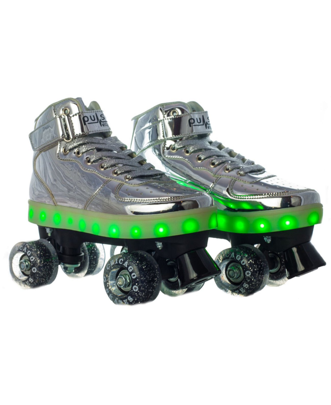 Роликовые коньки Chicago Skates Pulse с LED-подсветкой, серебристый - размер 5 Chicago Skates