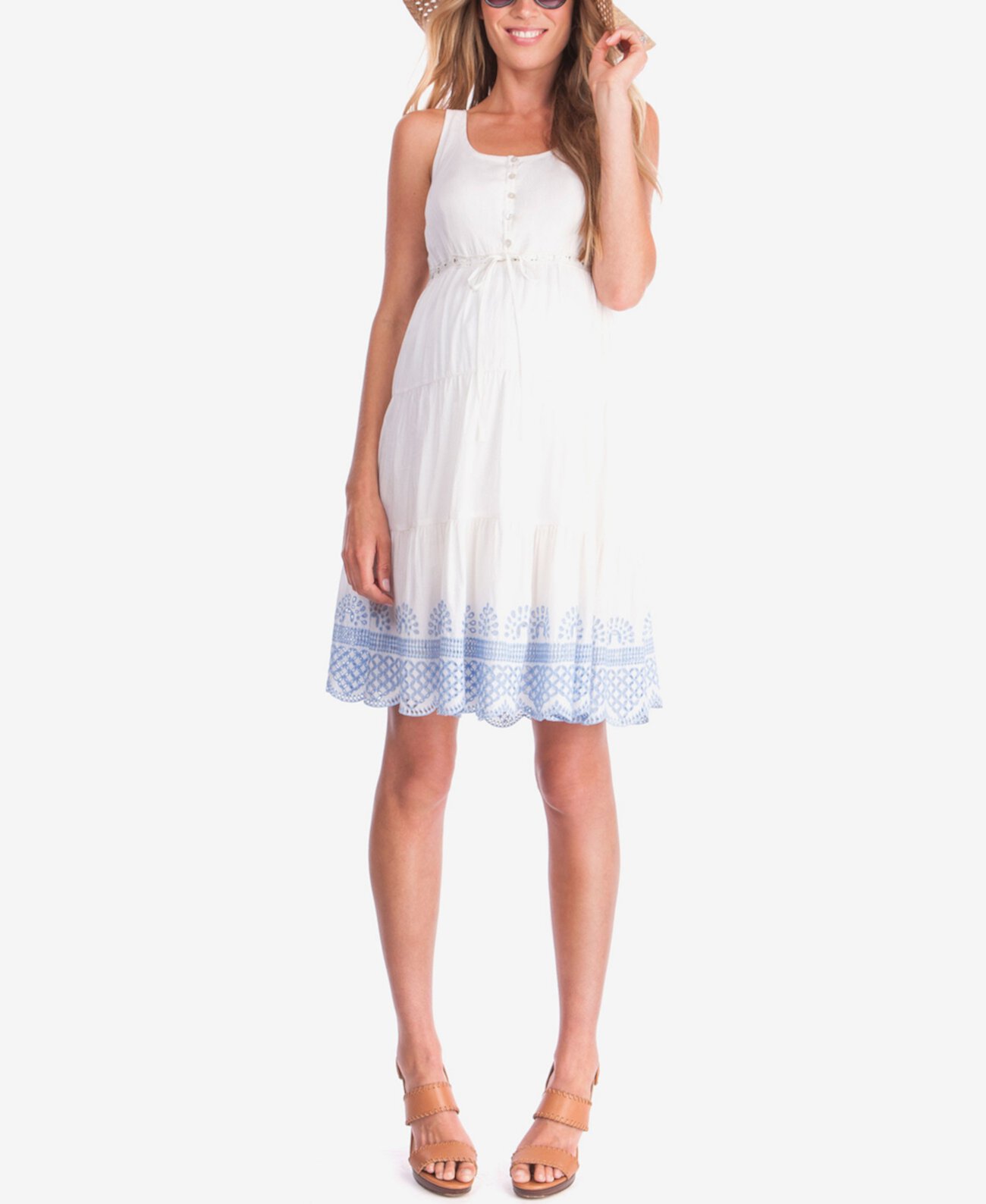 Women's Embroidered Maternity Sundress Seraphine