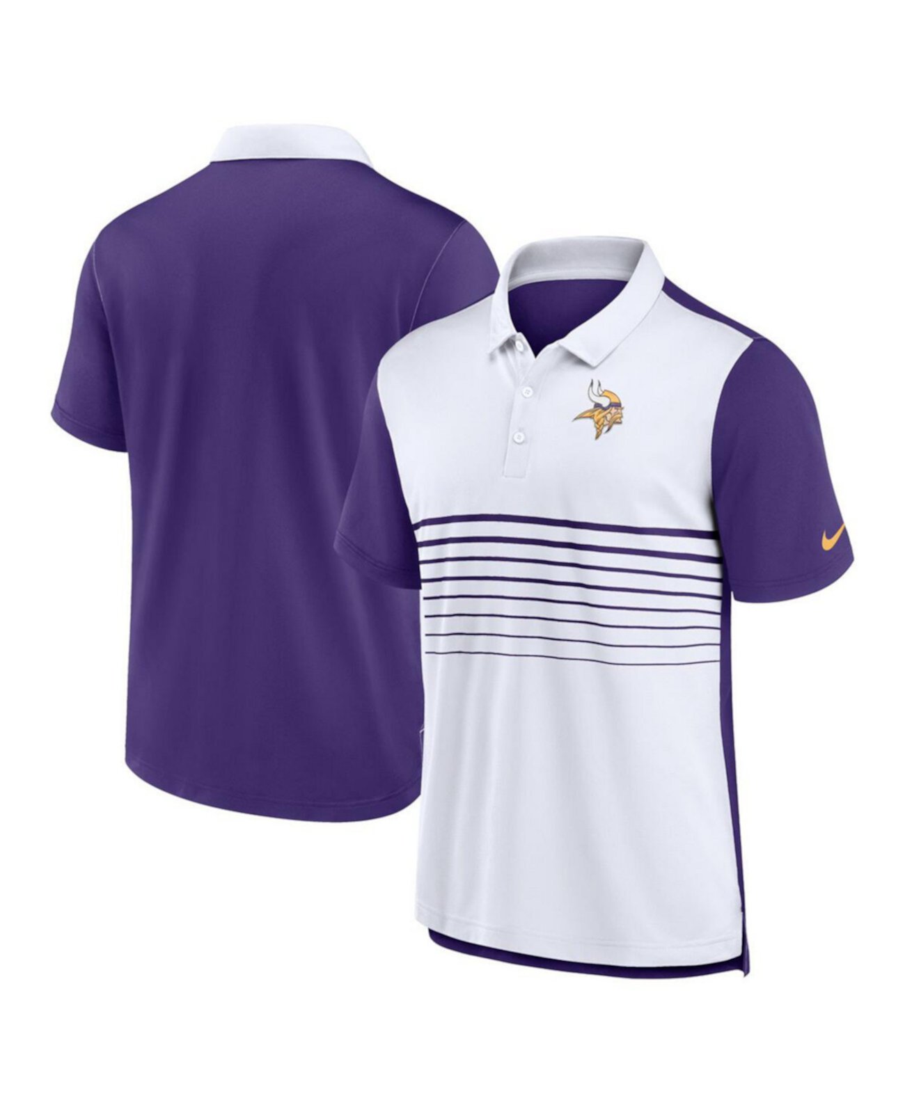 Мужская фиолетово-белая поло Minnesota Vikings от Nike с Dri-FIT технологией Nike