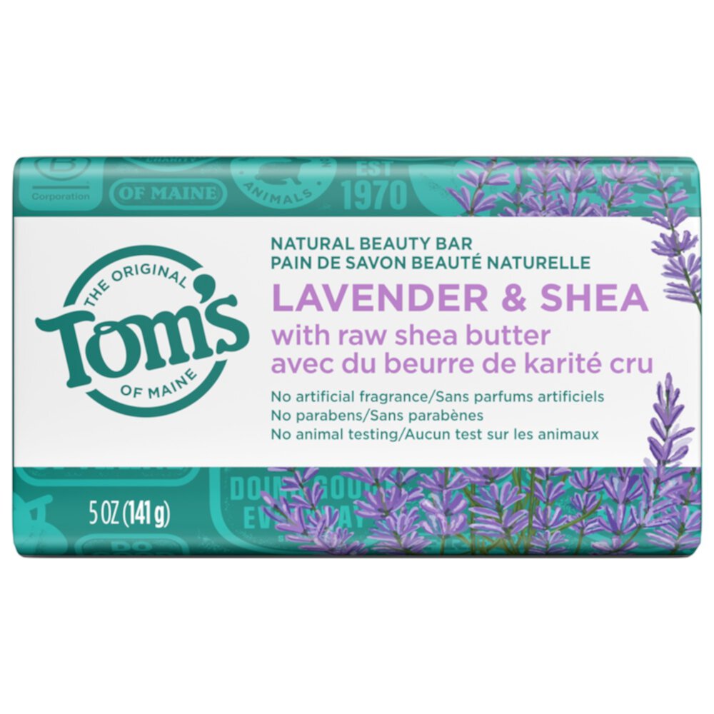 Natural Beauty Bar Soap Lavender & Shea -- 5 oz Tom's of Maine